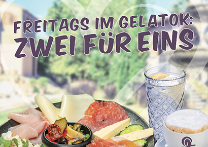 Freitags im Gelatok Café: Zwei für Eins Aktion